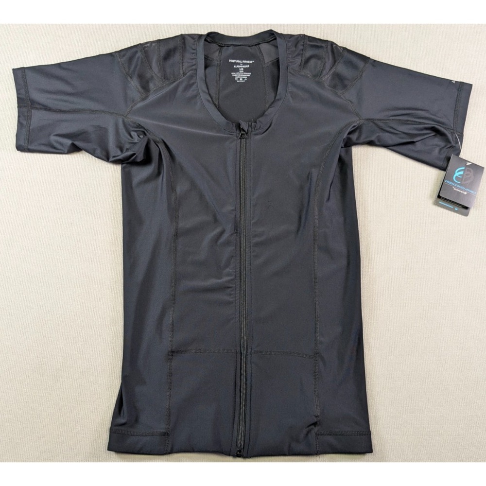 Alignmed Shirt Mens Large Black Posture Shirt 2.0 Zipper Performance New V-Neck